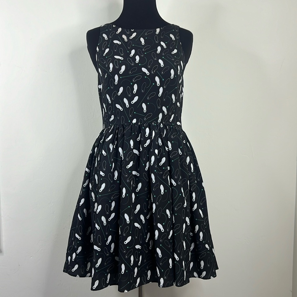 RACHEL ANTONOFF Shoe Print Black Dress 0
